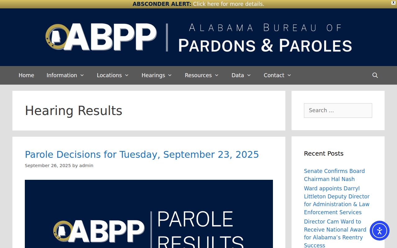 Crenshaw County parole and probation hearing results archive